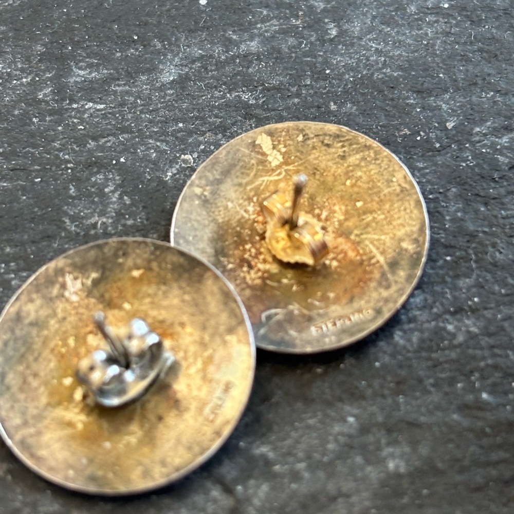 Vintage Sterling Silver Earrings - Picture 2 of 4